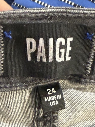 Paige Hoxton Ultra Skinny Jeans Gr. 24 High Rise Stretch Denim Grau Peaks Wash - Bild 3 von 3