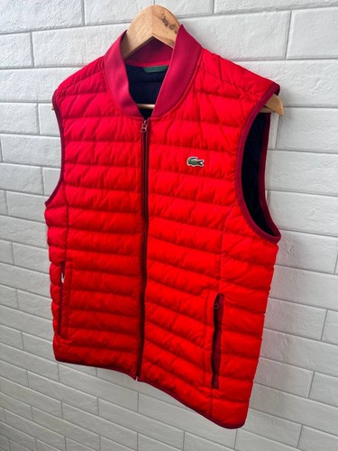Lacoste Lightweight Puffer Vest Quilted Red Vest Men's Size M - Picture 3 of 13