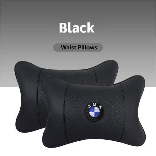 2Pcs Car Seat Support Neck/Waist Pillows Cushion For BMW Relax H-Quality leather - Picture 18 of 34