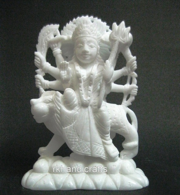 Marble Durga Maa Statue with Hand Carving Work Vaishno maa statue 7 Inches Marble Durga Maa Statue with Hand Carving Work Vaishno maa statue 7 Inches