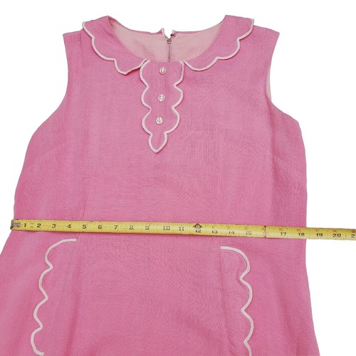 Vtg 60’s Handmade Sundress Pink Rockabilly Day Dress Sz M Embroidered Details - Picture 12 of 19