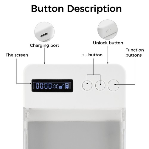 Cell Phone Lock Box with Timer Portable Timing Lock Box for iPhone & Android - Picture 8 of 8