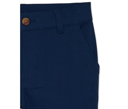 Wonder Nation Shorts Boys Size 12 Navy Blue Cotton School Uniform Flat Front - Picture 3 of 4