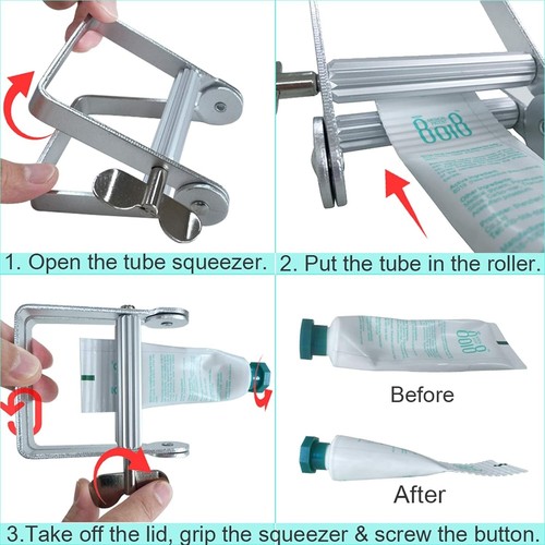 Toothpaste Squeezer Metal Toothpaste Tube Squeezer Paint Tube Wringer for Art... - Picture 6 of 7