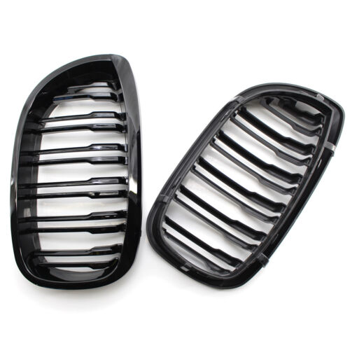 Glossy Dual Slat Front Kidney Grille For 2003-05 BMW 3 Series E46 Coupe Facelift - Picture 7 of 9
