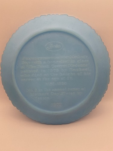 PLATO FENTON AZUL SATINADO DÍA DE LA MADRE 1973 - De colección - Imagen 3 de 4