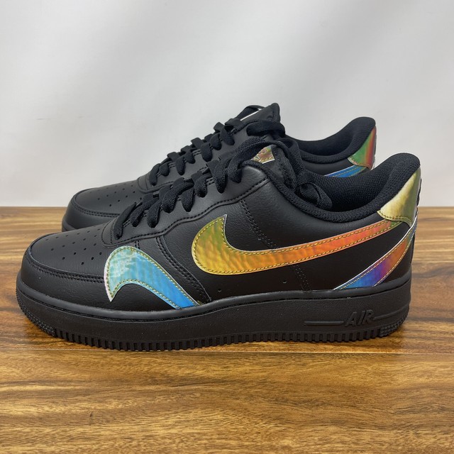 Nike Air Force 1 ‘07 Lv8 Misplaced Swoosh Black Multi Color Size 10 ...