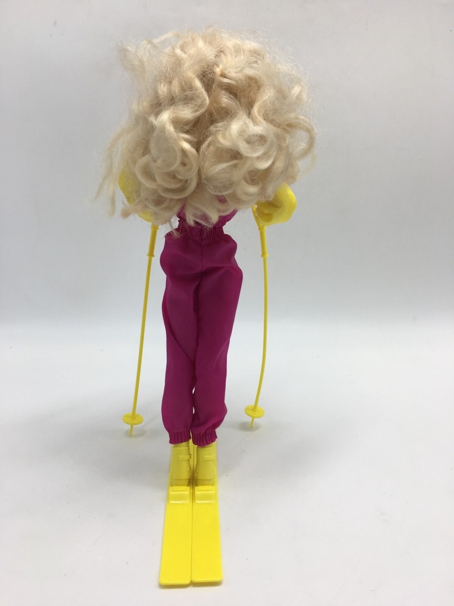 Vintage Barbie w/ Winter Snow Ski Suit, Poles, Boots, & Skis