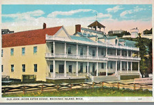 VIntage Postcard-Old John Jacob Astor House, Mackinac Island, MI