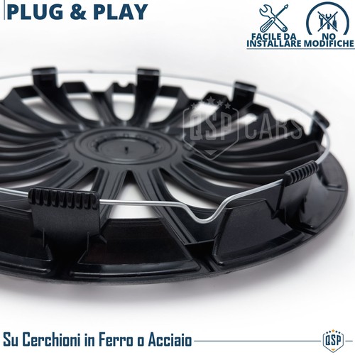 4 Copricerchi per Lada Niva Bronto 15'' Pollici Coppette Silver e Nere 15 Razze - Foto 13 di 13