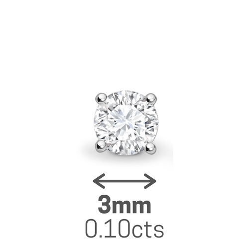 Single Diamond Stud Earring Round Diamond White Gold Ladies Gents Multiple - Picture 7 of 9