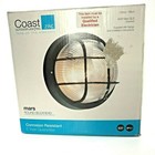 COAST ZINC Outdoor Lighting, Mars Round Bulkhead Black Corrosion Resistant Light