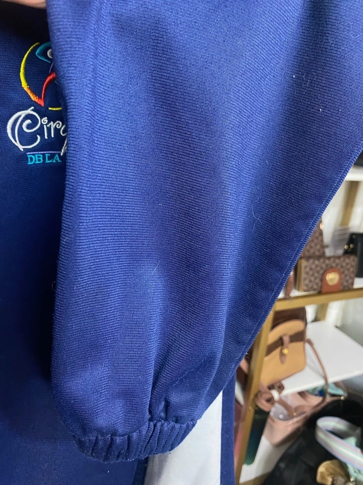 Jaqueta Augusta Sportswear azul aquecimento com zíper logotipo Cirques tamanho médio - Imagem 3 de 4