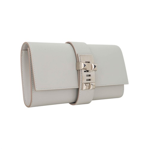 Hermes Medor Clutch Gris Perle Tadelakt Palladium Hardware - Picture 2 of 9