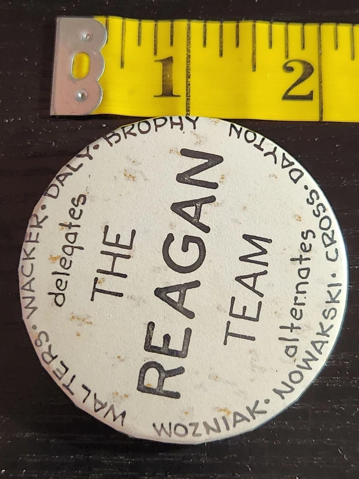 Pin Campaña Política Vintage "El Equipo Reagan" con requisitos de gastos -RARO Foto 3 de 3