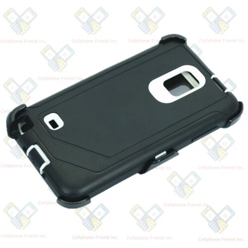 For NEW Samsung Galaxy Note 4 Defender Case Cover w/Clip&Screen Black White - Picture 6 of 7