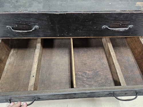 Vintage Stained Wood 4 Drawer/Collectors/Engineers Cabinet, Painted - Picture 6 of 8