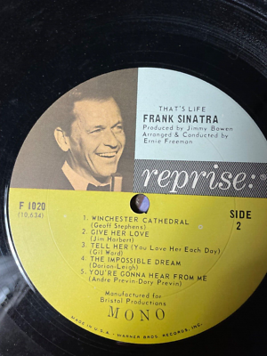 Frank Sinatra de luxe レコード Frank Sinatra, THAT'S LIFE, LP record Reprise 1020 1966 JAZZ