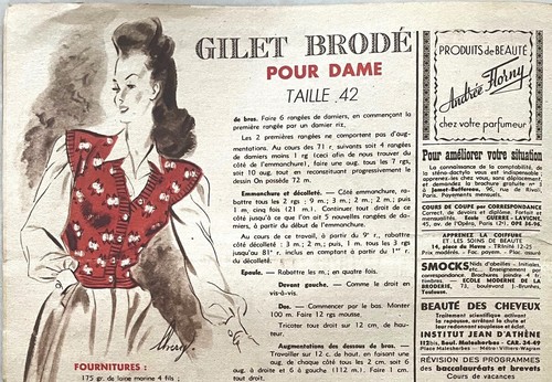 MARIE-FRANCE n° 33 du 5 Juillet 1945 revue mode couture chapeau ancien Magazine - Picture 3 of 4