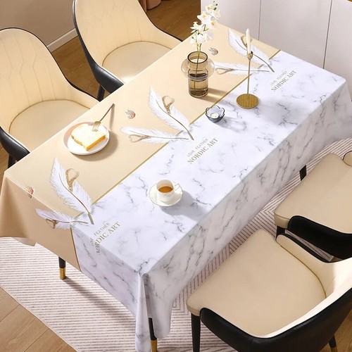 Esstisch und Tischdecke Teetisch hell Luxus ölbeständig Tischdecke - Bild 21 von 23