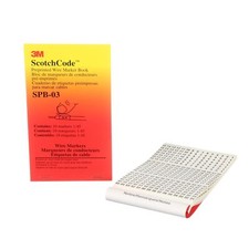 3M ScotchCode Pre-Printed Wire Marker Book SPB-03 Vinyl Coated Black Printed