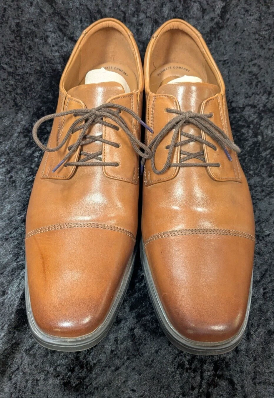 Scarpe eleganti Oxford Clarks Collection marrone punta cappuccio stringate uomo taglia 13M