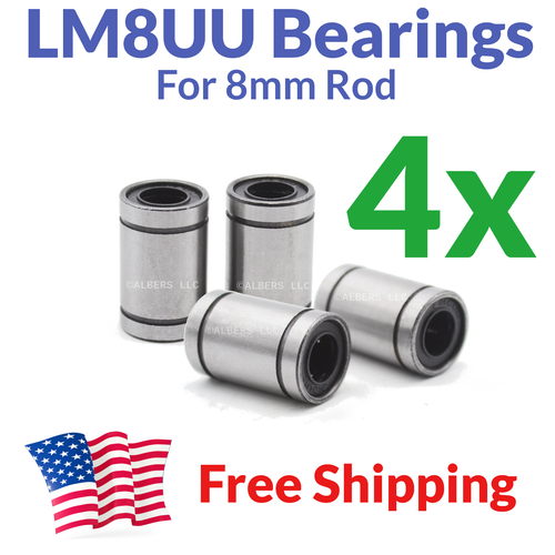 4x LM8UU Linear Bearings 8mm - 3D Printer CNC RepRap Prusa i3 X Z Axis FREE SHIP - 第 1/5 張圖片