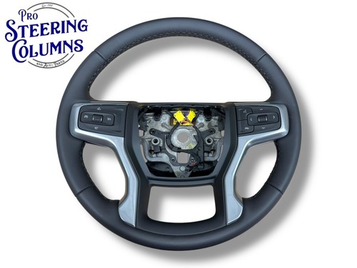 20-22 Silverado 2500 3500 Steering Wheel Leather Black Cruise New OEM 84946350 - Picture 1 of 8