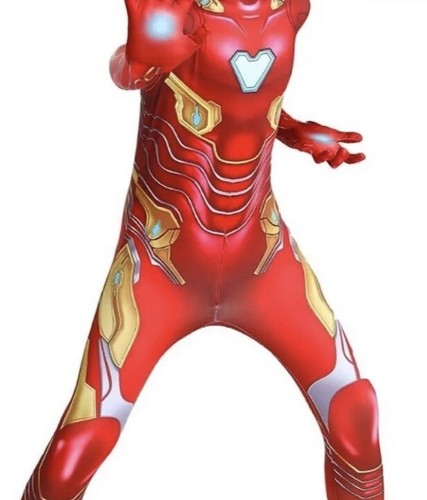 Superhero Costume Boys Bodysuit 3D Halloween Cosplay Costumes Kids XL Iron Man - Picture 1 of 9