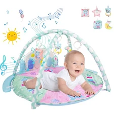 FEBFOXS Baby Play Mat, 5 in 1 Thick Large Baby Gyms Play Mats Musical Activity C