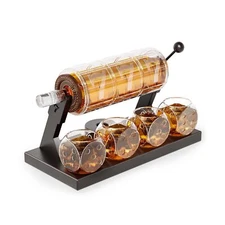 Kollea Slot Whiskey Decanter Sets for Men, 50.7 Oz Whiskey Decanter Set with ...