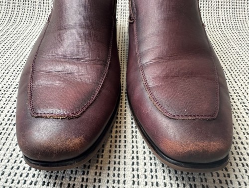 Florsheim Mens Size 12D Burgundy Leather Loafers Dress Shoes Slip On 15176-601 - Picture 7 of 24