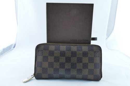Louis Vuitton Monogram Damier Ebene Long Zippy Wallet Clutch Purse CA1088 - Picture 1 of 6