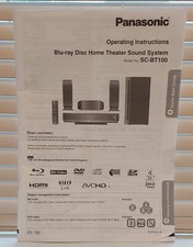 PANASONIC SC-BT100 Bluray Home Theater System Operating Instructions User Manual