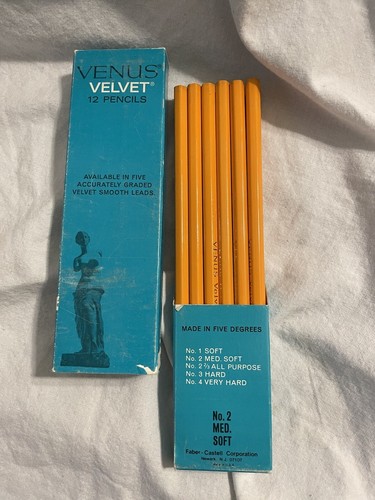 Vintage Venus Velvet Blue Band No.2 Medium Soft Pencils #3557 Box Of 1 Doz. - Picture 4 of 9