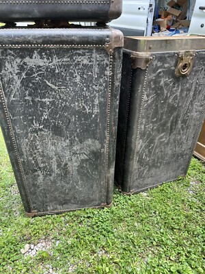 Antique Hartmann Gibraltarized Steamer Trunk Wardrobe Antique Hartmann Gibraltarized Steamer Trunk Wardrobe