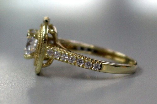NACHLASS 10K GOLD SOLITÄR CLUSTER CZ DAMEN RING - Bild 4 von 8