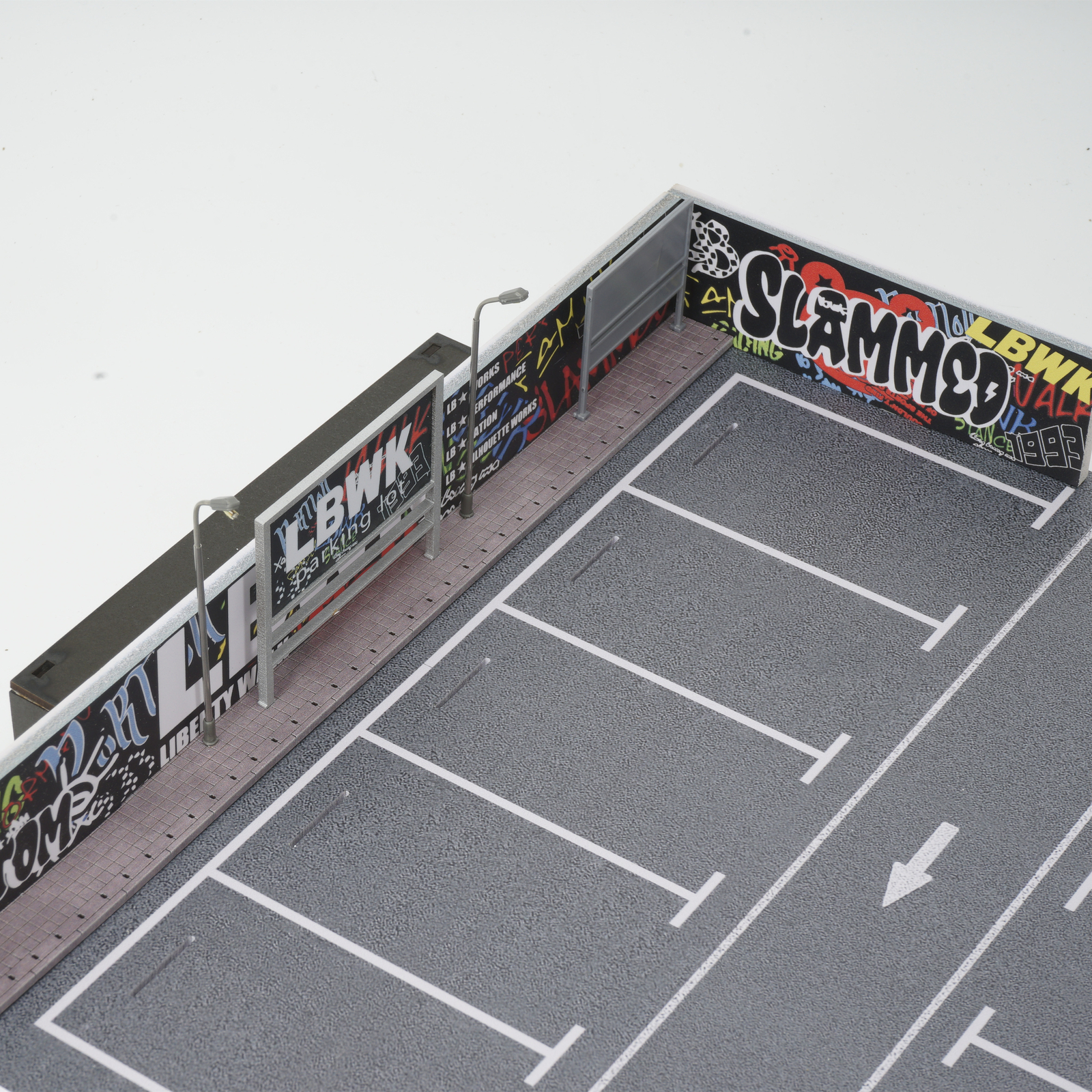 Diorama 164 Auto-Garage Modell LED Auto Showroom Szene Gebäudemodell Vitrine