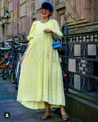 ZARA Yellow Voluminous 3D Textured Weave Midi Maxi Occasion Dress Size M 12  40 | eBay