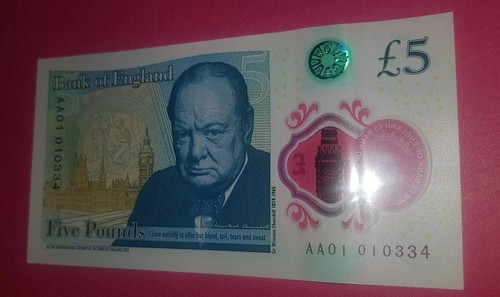 AA01 New 5 Pound Note RAREST & LOWEST SERIAL ON EBAY Polymer £5 Five AA01 010334 - Picture 5 of 5