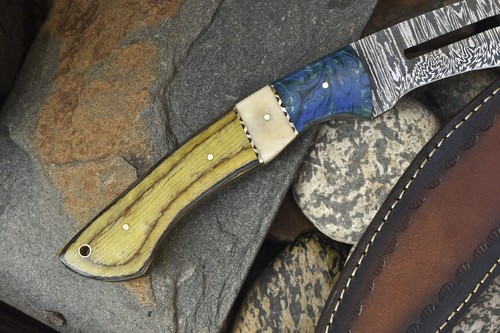 Ashen Edge Hot Item Kukri Knife Twist Damascus Bone and Wood Hunting - Picture 7 of 10