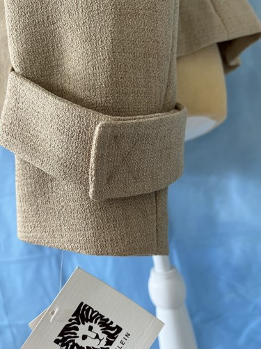 ANNE KLEIN NWT $129 Beige Open Front Drape Jacket Short Blazer Stretch Size 12 - Picture 7 of 11