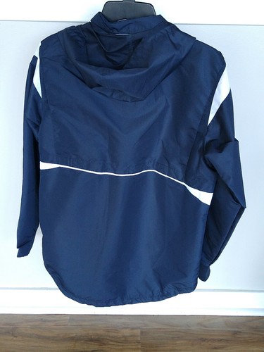 HOLLOWAY GOLF/ SPORT MENS HOODED WINDBREAKER JACKET DK BLUE /WHITE SMALL - Picture 3 of 8