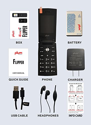 Flipper 4G LTE Unlocked Flip Phone TMobile 2022 Model - Black - Picture 5 of 6