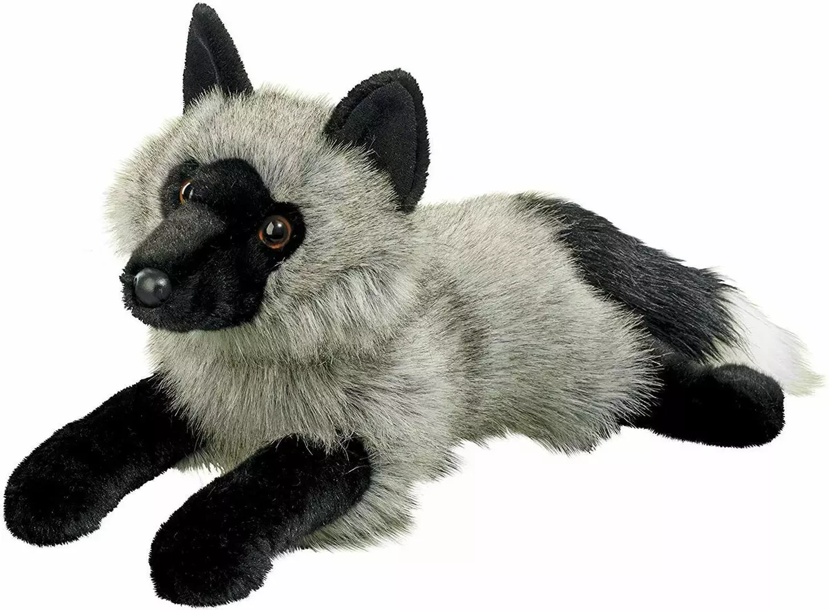 Sterling 22 DLUX Silver Fox Plush Stuffed Animal by Douglas Cuddle Toys  gray