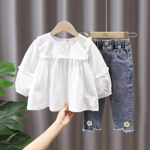 New Children's Denim Jackets Girls Kids Clothing Baby Lace Coat Casual - Picture 35 of 35