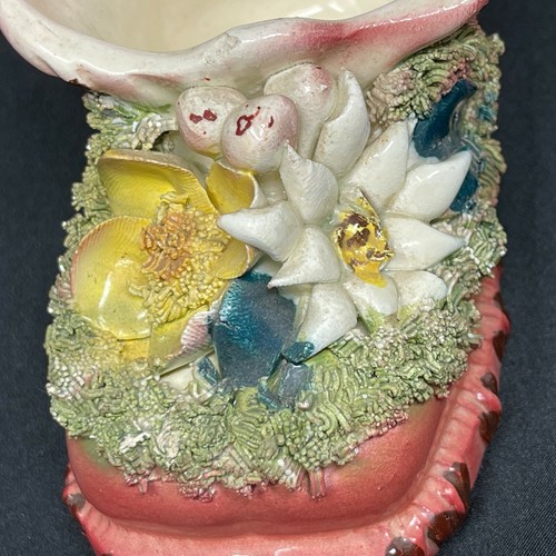 Vintage Spaghetti Ceramic Floral Shoe Boot Planter Made in Italy Limited Edition - Picture 2 of 11