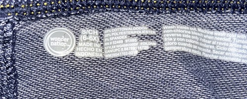 Wonder Nation Capri Girls Leggings Tough Cotton Stretch Denim - Sz 6-6X - Picture 6 of 6