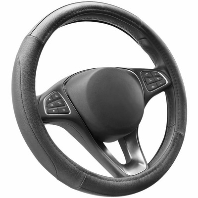 Couvre Volant Souple en Microfibre Universelle 37-38cm Noir Anti-d/érapant Respirant Couvre Volant Cuir Auto