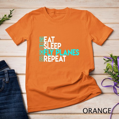 Eat Sleep Fly Planes Repeat - Camisa de Piloto de Avión de Moda Camiseta Unisex - Imagen 10 de 15